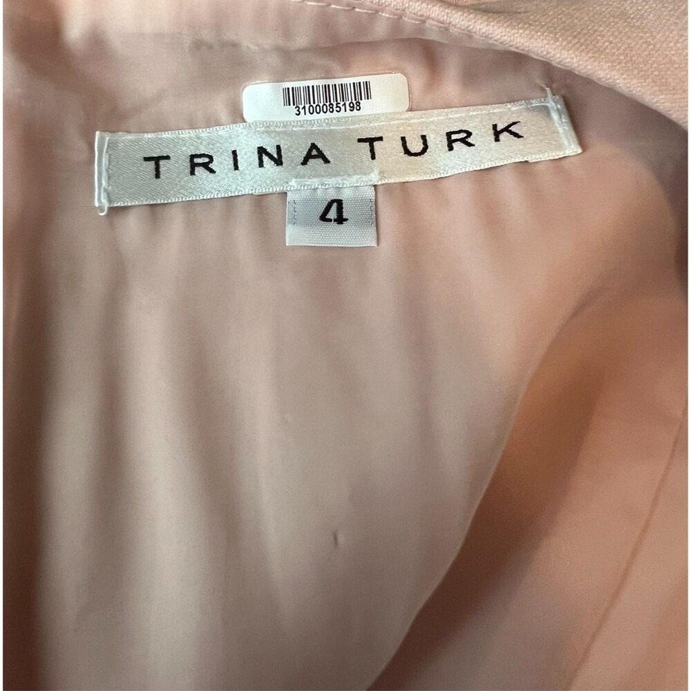 Trina Turk Pale Pink V-Neck Wide Wide Leg Jumpsuit Size 4 Business Casual - Picture 9 of 13